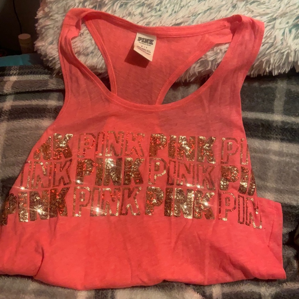 halter back tank top from pink